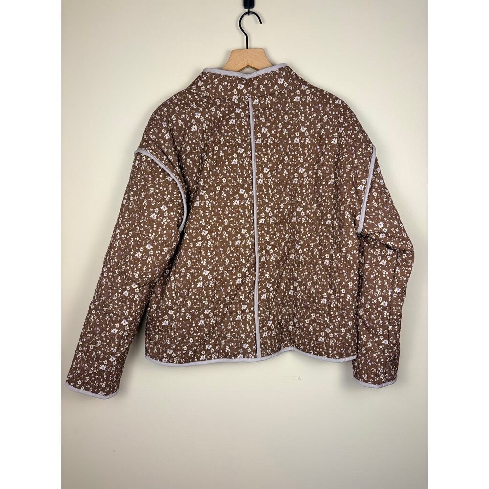 NWT Thread & Supply Floral Quilted Jacket Brown Lavender Size L - Picture 6 of 7